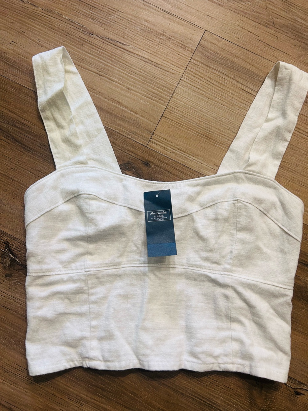 Abercrombie & Fitch White Cropped Tank Top